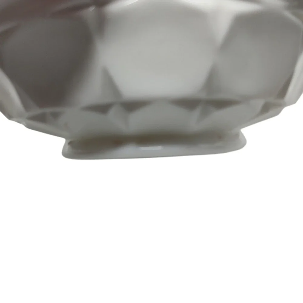 Vintage Milk Glass Basket With Handle Indiana Glass Constellation Pattern‎ SEE